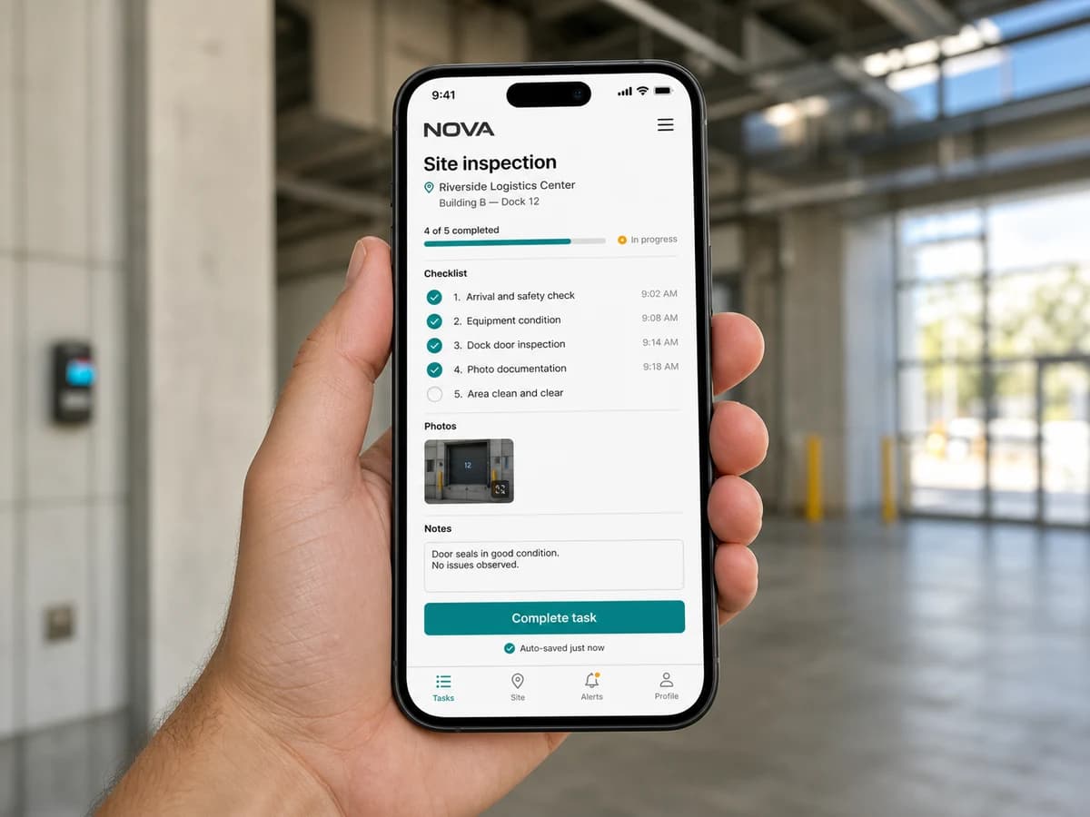 A mobile application on a phone with a simple user flow for completing its primary task.